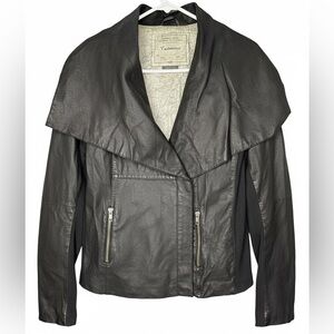Anthropologie Cartonnier Black Leather Jacket Small